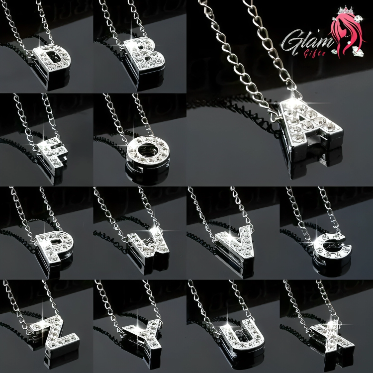 Silver Stainless Steel Alphabet Necklace/Locket/Pendants for Girls, boys, men & Women with Chain - A to Z Your Name Alphabets