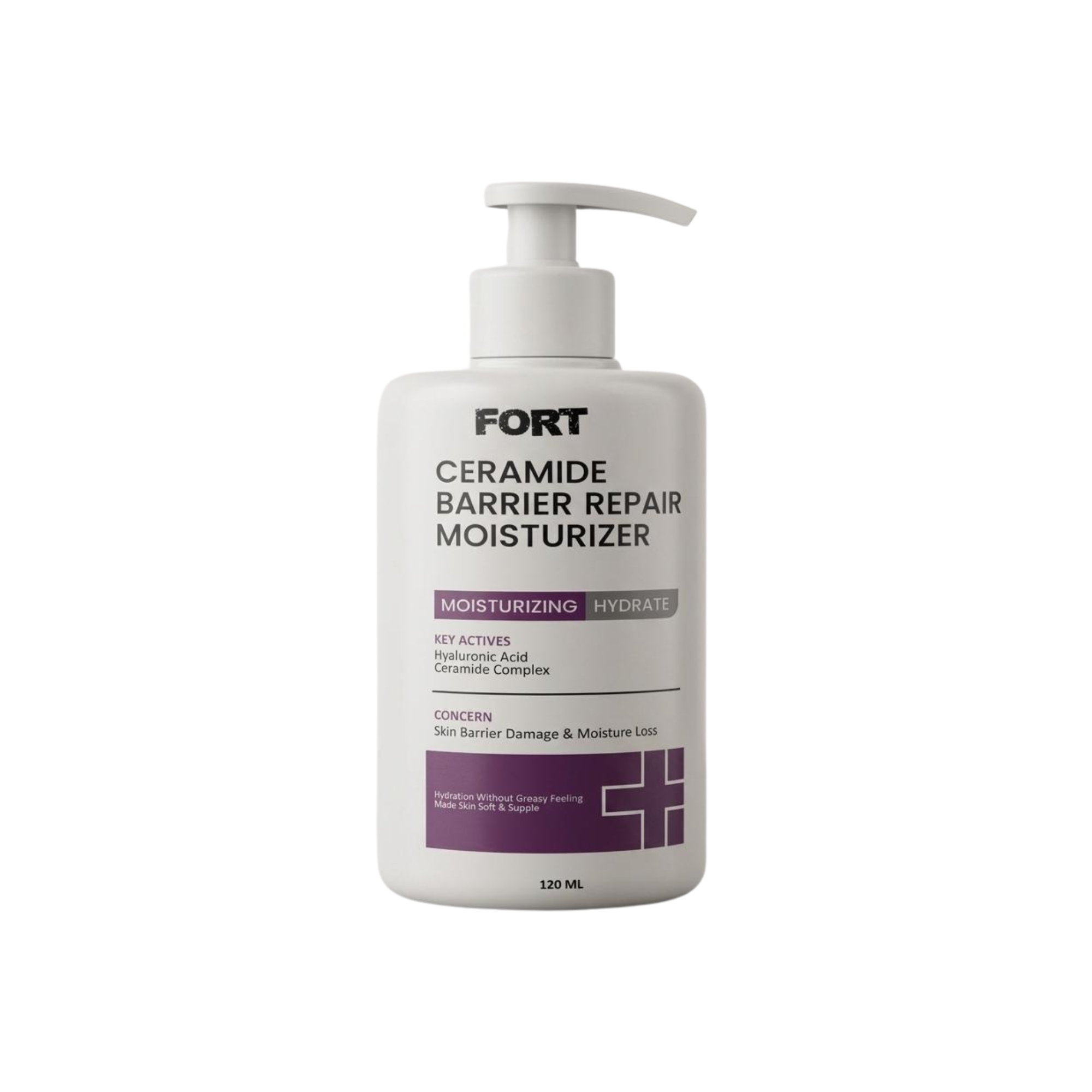 FORT Ceramide Moisturizer for Dry & Sensitive Skin,  Hydration, For Face & Body, Moisture Barrier Repair 120ml