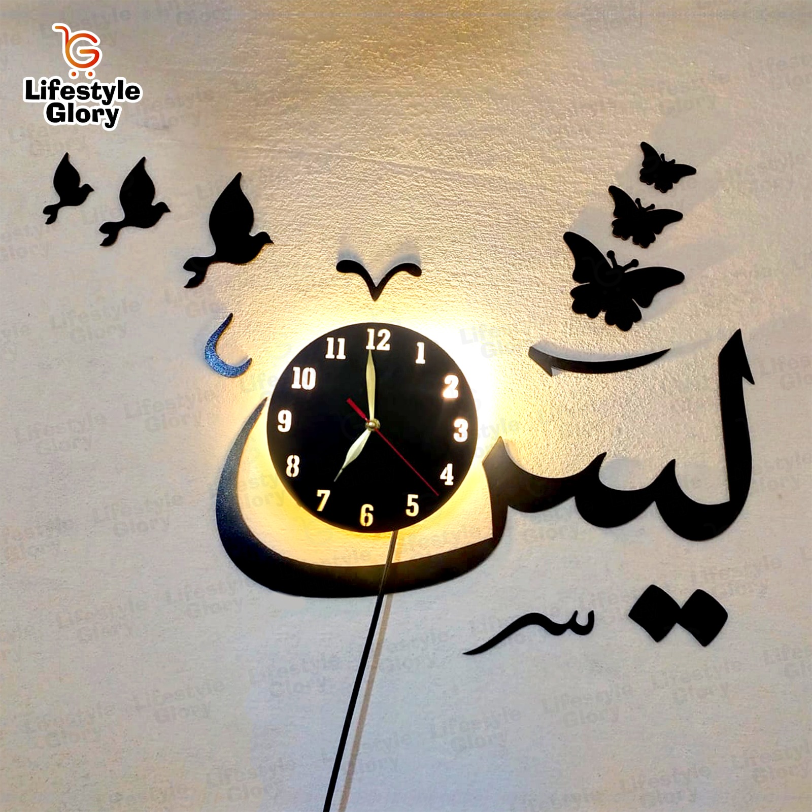 Lifestyle Glory Brand 3D Wooden Wall Clock I Wooden Wall Clock I Wall Clocks I Wall Clock For Bedroom I Wall Clock for Room I Wooden Wall Clock I Wooden Clock I Clocks I Clock I Decorating items for room  I Decorating items