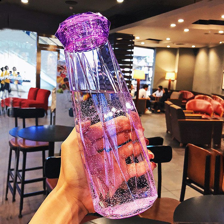 Smart Diamond Glass Colored Travel Water Bottle 500ml  Fancy & Stylish Bottles
