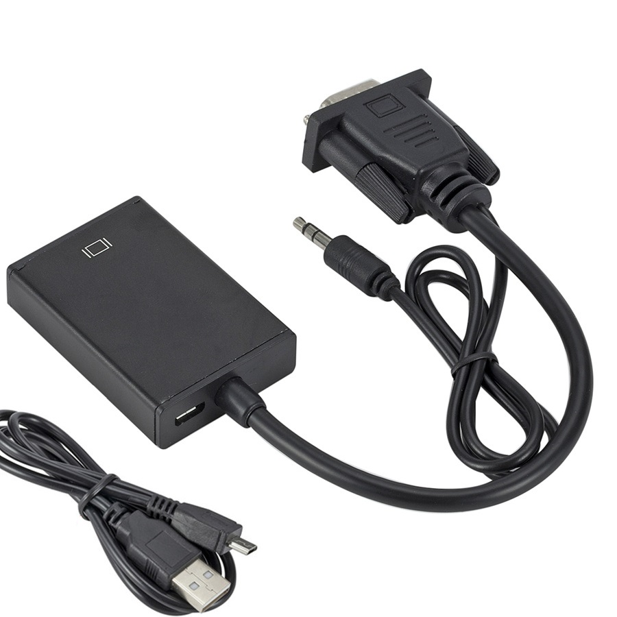 VGA To HDMI Converter 1080P HD Adapter With Audio Cable For HDTV PC Laptop TV