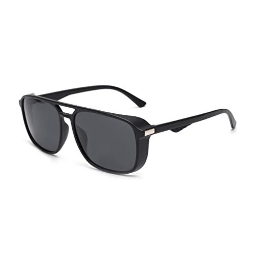 Sunglasses For Men Square Black Frame Black Lens With Box & Clean Cloth