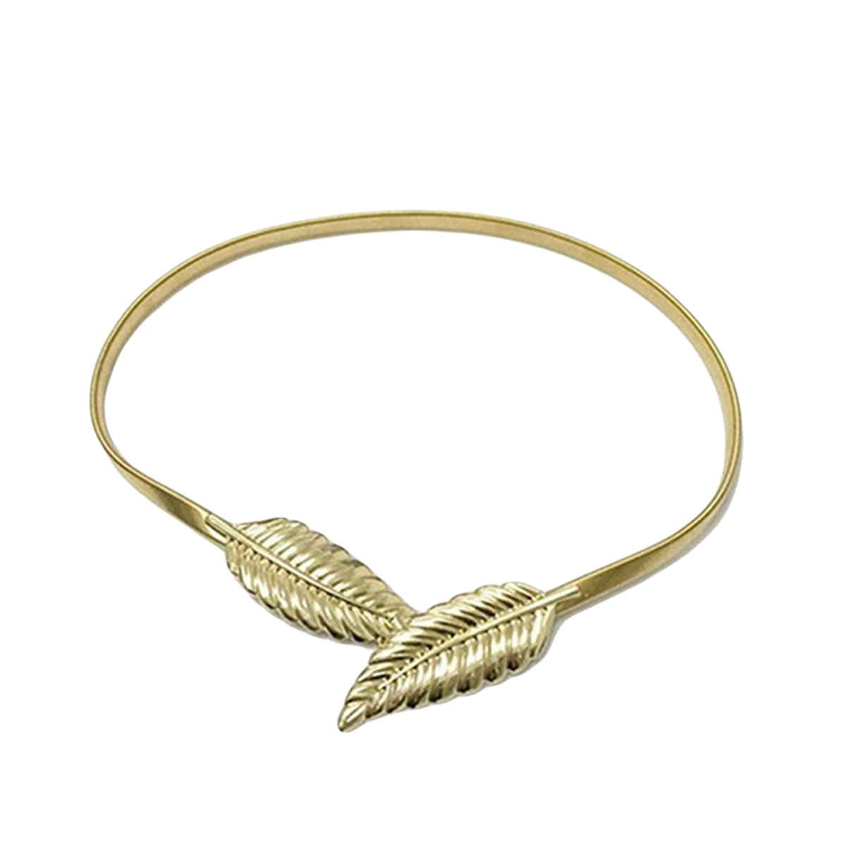 2022 New Leaf Shape Belts For Girl Women's Belt Gold Silver Leaf Elastic Metal Stretch High Waist Band Dress Cummerbund Wedding