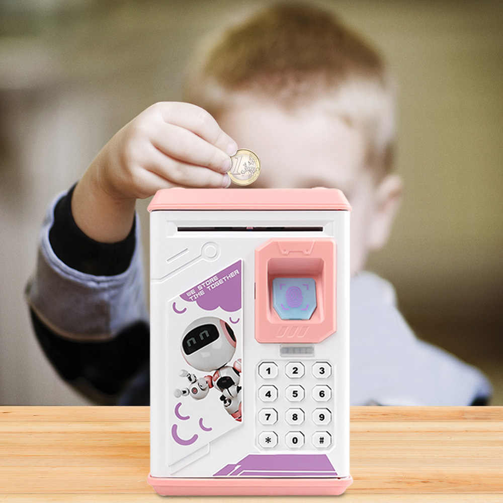 Electronic Piggy Bank, Atm Kids Password Savings Simulated Fingerprint