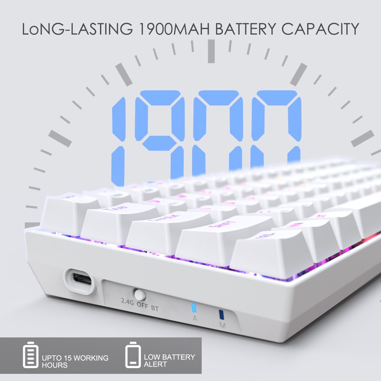 E-YOOSO Z-686 Tri-Mode Wireless 65% Mechanical Gaming Keyboard White RGB 68 Keys Hot Swappable Red Switches 14 29b2fbd22312f82921bb68755070da3e
