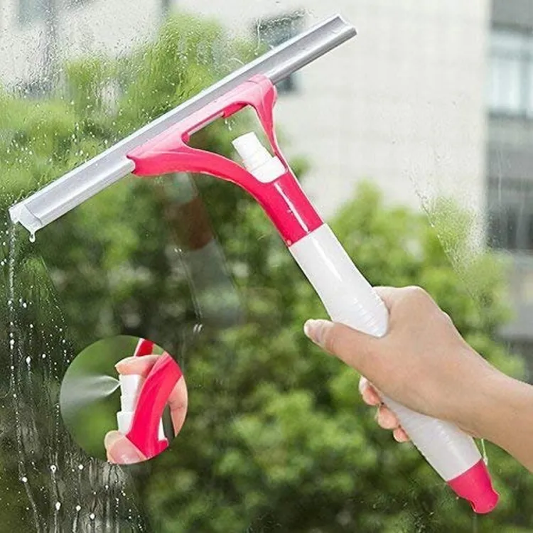 3 In 1 Window Cleaning Tool, Portable Handheld Window Squeegee With Water  Spray, Window Wiper Silicone Cleaner Brush Scraper For Car, Home, Kitchen