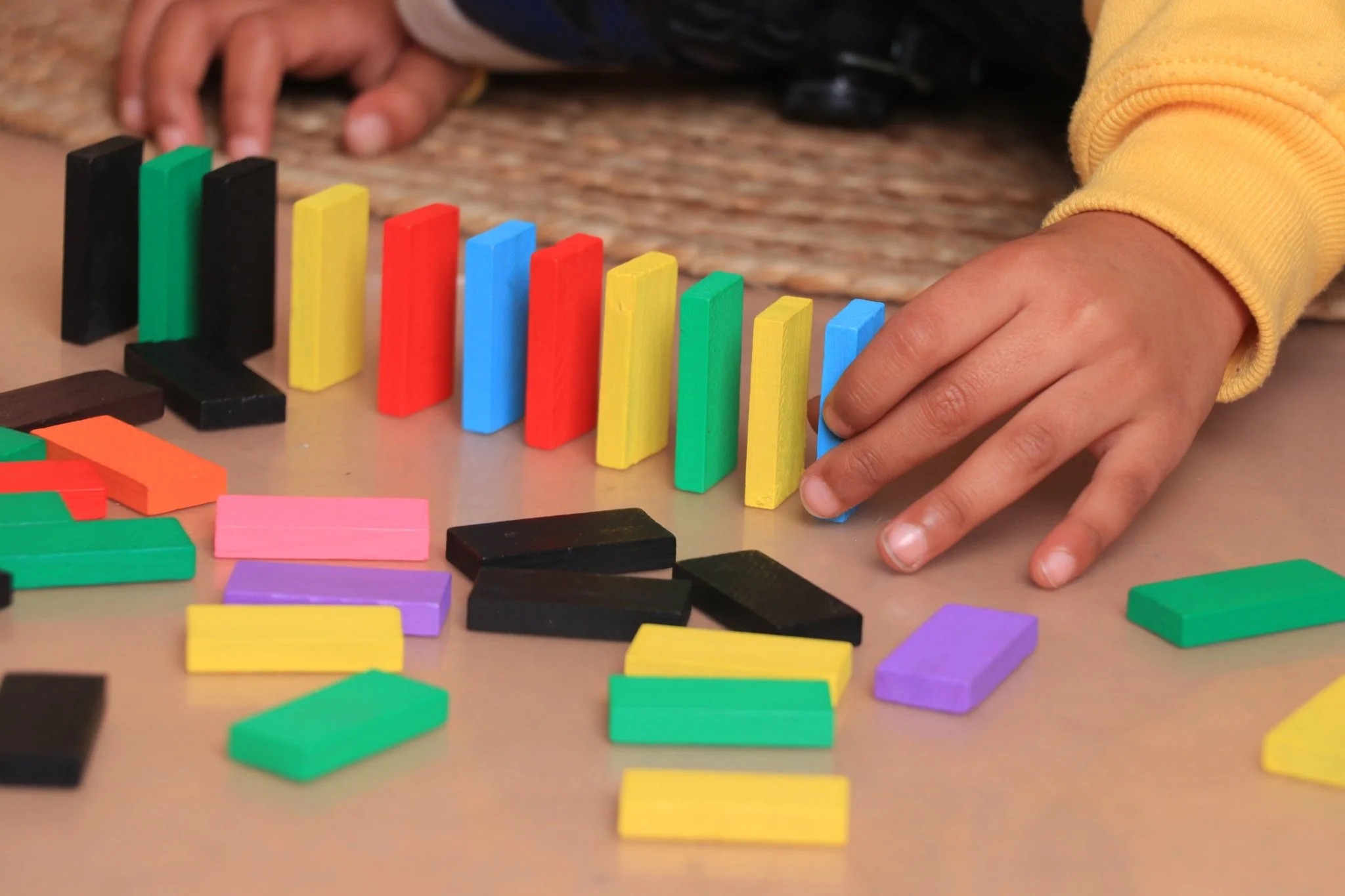 100 Pcs Wooden Colorful Domino Blocks