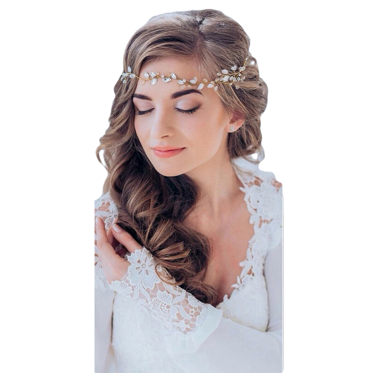 1PC Wedding Bride Crystal Headbands Handmade Hair Decor Pearl Rhinestone Headwear Hair Ornament for Women Girls Hair Accessories