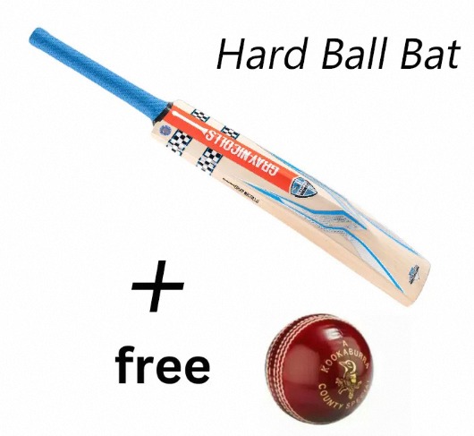Grey Nicolls Edition Hard Ball Cricket Bat + Free Hard Ball Premium Quality Pro-Level Power Hitting Bat for Match & Practice.