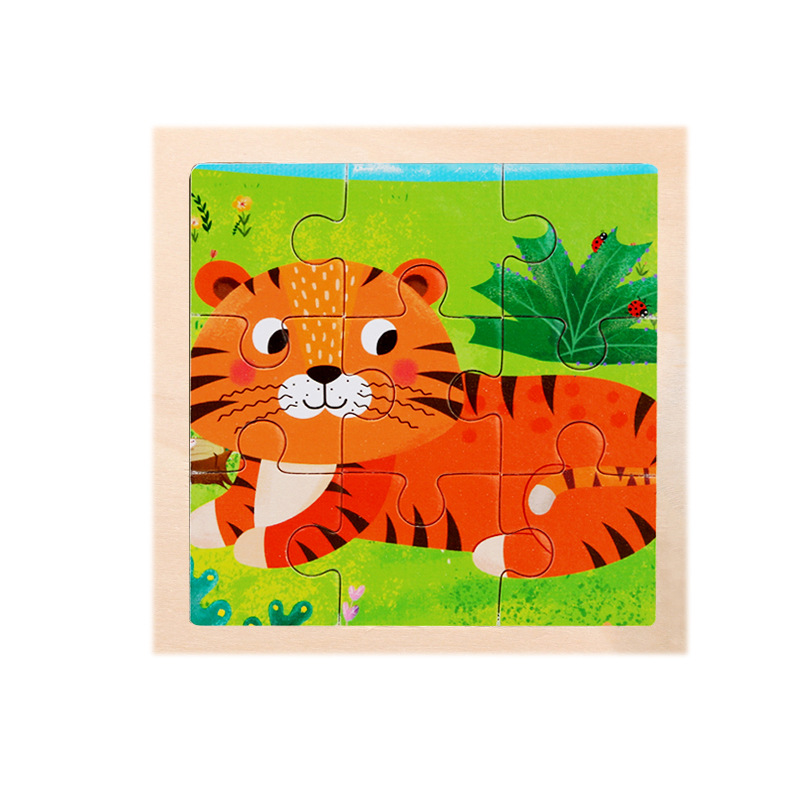 Montessori Wooden Picture Puzzles for Kids — 12 Colourful Animal Boards, 9-Piece Each for Hand-Eye & Problem Solving
