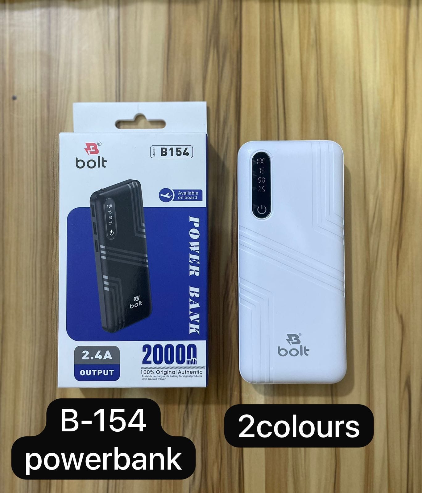 Bolt Power Bank High Capacity 20,000 mAh (Actual 8,000), 2.4A Output Fast Charging with Torch Light Built-in (White) by Asaan-Shop price in Pakistan