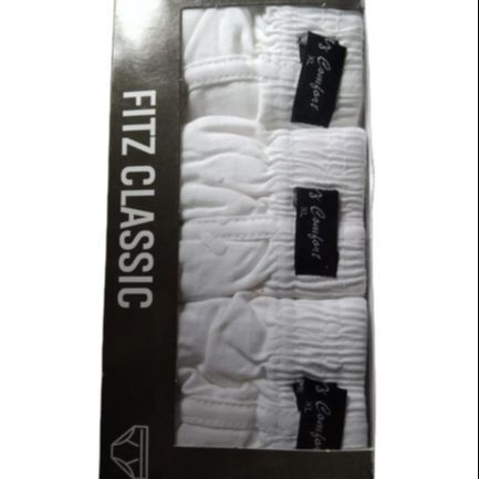 ( Pack Of 3 ) Underwear Men's And Boy's Brief Cotton Important Finest Quality Underwear in White Color Very Comfortable