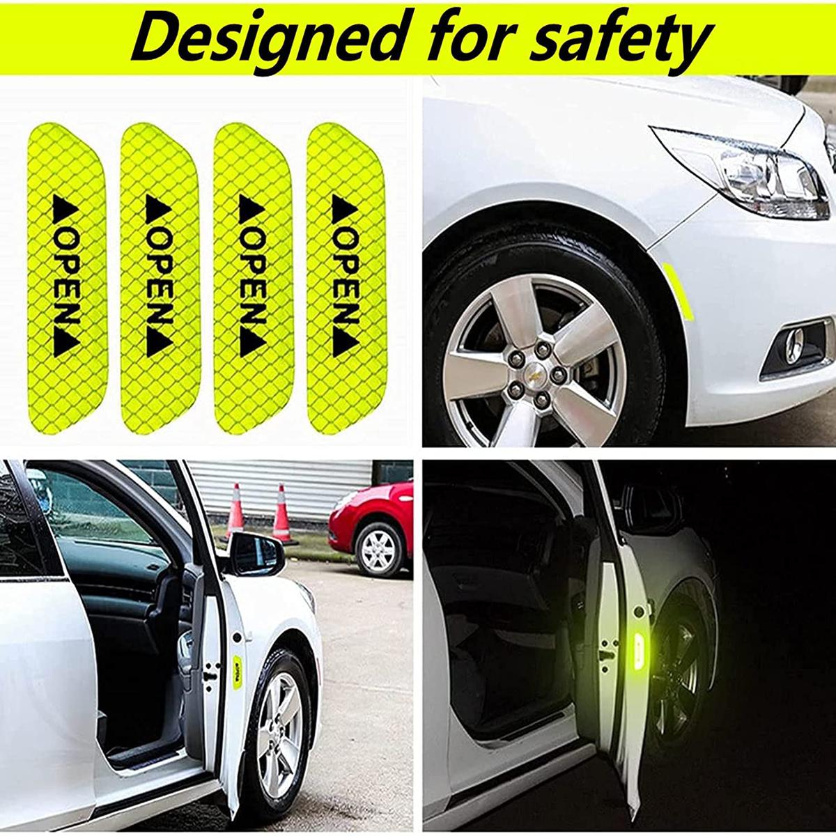thumbnail image 2 of Speed_turning 4-Piece Car Door Open Sticker - Glossy Reflective Tape Safety Warning Decals 2 of 3