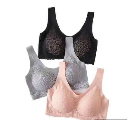Flower Lace Bra Top Wire Free Push Up Bra Body Shaping Women Underwear  Lingerie Full Cup Seamless Bras