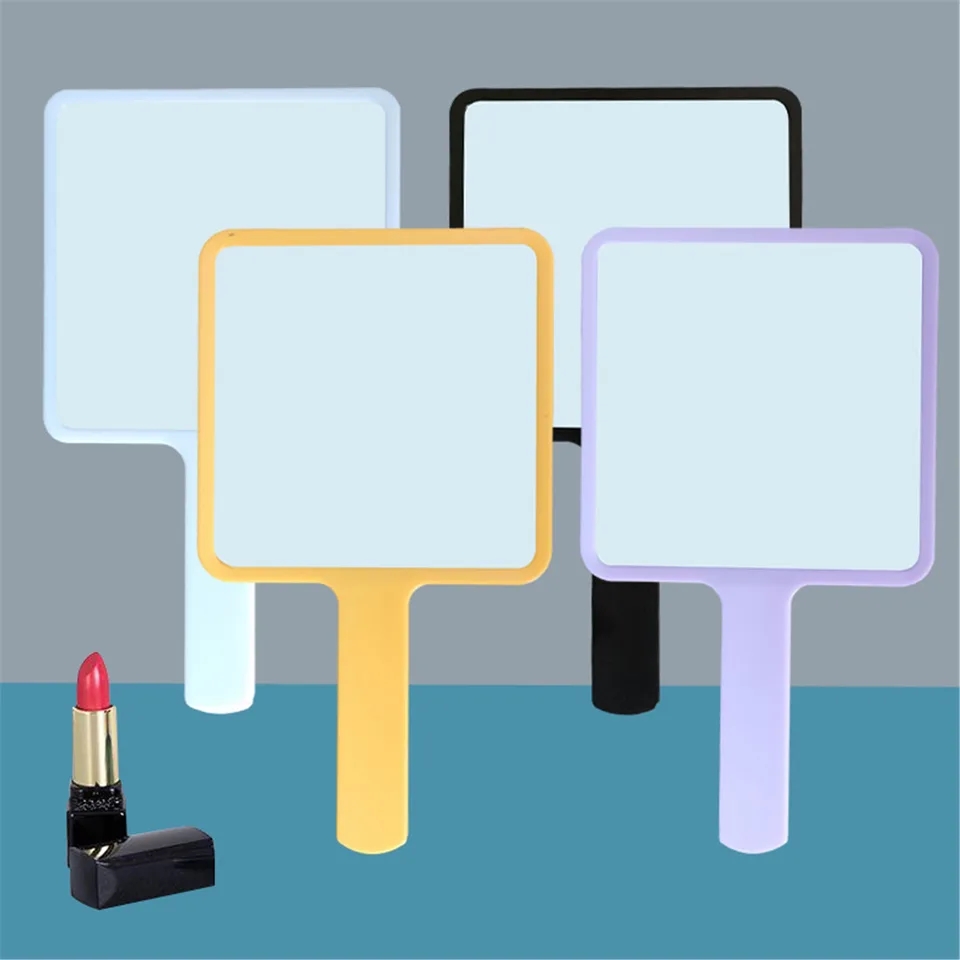 1PC Handheld Makeup Mirror Round Makeup Vanity Mirror with Handle Hand Compact Mirror Cosmetic Mirror for Women