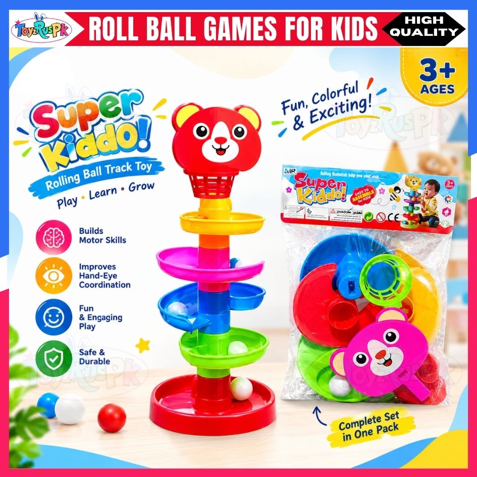 Race Car Slide Track Toy - Ramp Racer Car Set 7 Layer 6 Cars & 15 Layer 10 Cars - Kids Rolling Track Racing Toy Bright Color Educational Activity Toy for Toddlers Boys Girls - ToyzRusPk