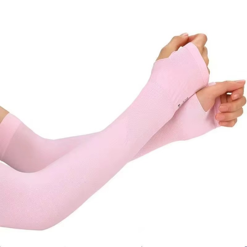 1 Pair Sleeves With Thumb Whole Free Size for Sun Block Anti Slip Summer Outdoor Riding Sunlight | Arm Sleeves | Thumb Sleeves | Sleeves for Girls | Sleeves for Boys Sports UV Sunscreen Protection Running Cycling Driving Sleeve