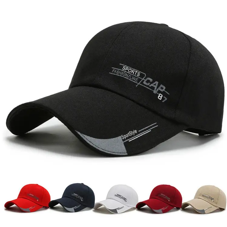 2022 Sports Cap Mens Hat For Fish Outdoor Fashion Line Baseball Cap Long  Visor Brim Shade Snapback Sun Hat Bone Gorras