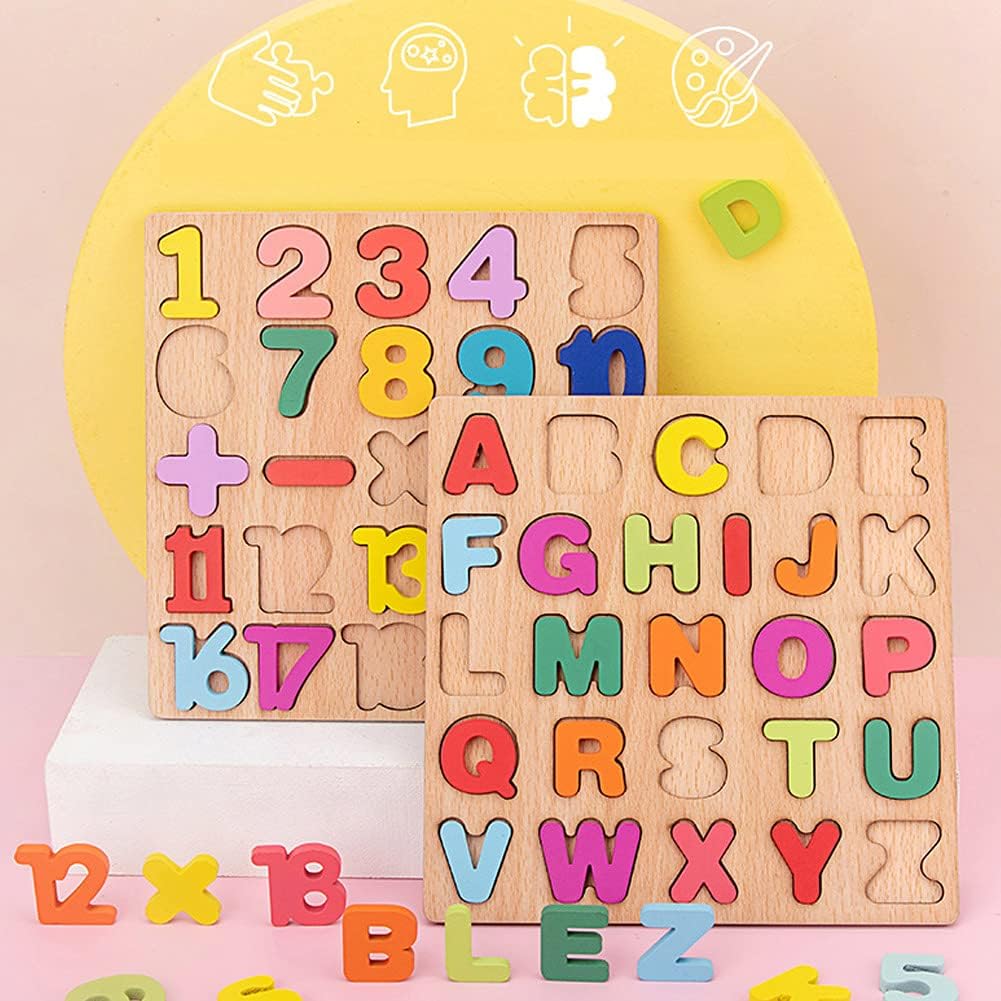 Alphabet/Number Learning Puzzle Board Toy | ABCD Early Childhood English learning Educational Toy | Cognition Letters | 3D Board | Learning Cognition Letters