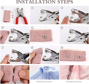 Press Studs Pliers 9.5mm Metal Sewing Prong Rings Buttons Clip Pliers DIY Clothes Tool for Sewing Leather Rivets Bags Clothes