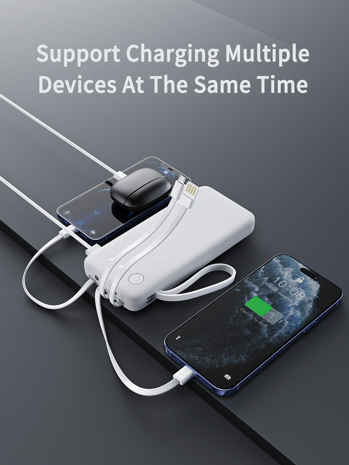 VenDens PB058 Power Bank 10000mAh  Portable Fast Charging Power Bank with Dual Output  Compact & Travel Friendly Battery Pack