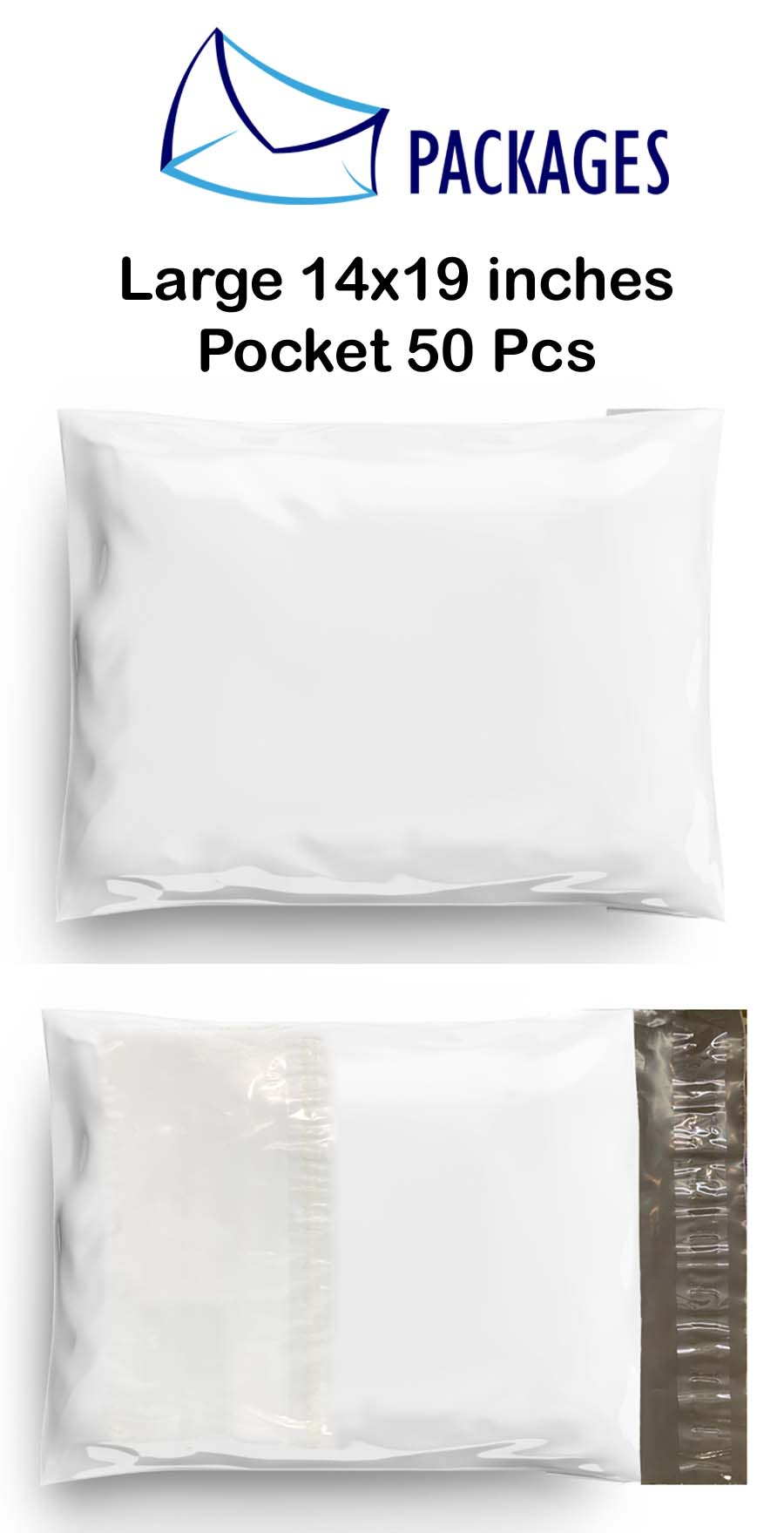 Large Courier Flyer Bags 14 x 19 Inches with Address Pocket 50 Pieces