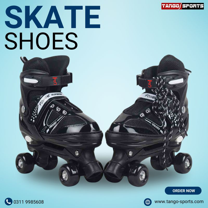 Power Superb Adjustable Roller Skate Shoes 2-Rows 4-Wheels - 2 Colors - Skating Shoes Premium Quality & Adjustable Different Size