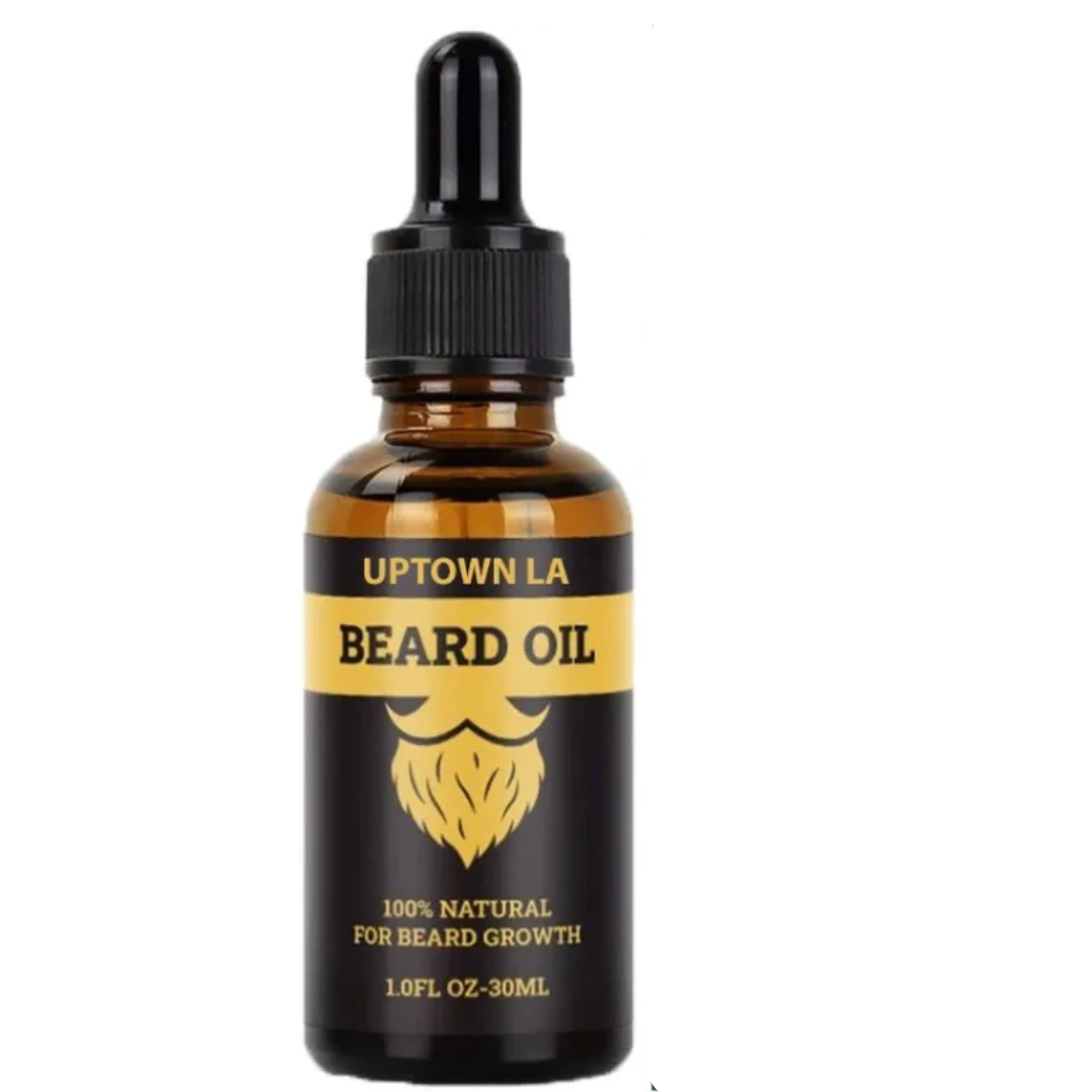 UPTOWN LA  Beard Growth Oil for Men | Beard Growth Guaranteed with Argan & Geranium For faster Growth | For Beard Growth | Softness| Shine | Patchy Beard | 30 ML