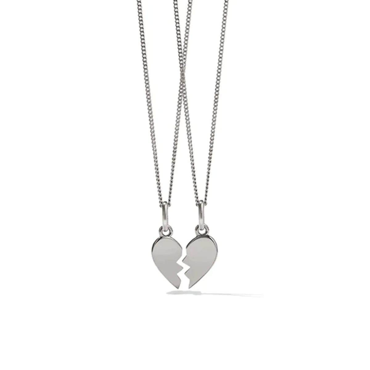 1/2 Pcs Heart Pendant Necklace With 2 Chain For Girls Women Couple Friendship Nacklace - Heart Broken Matching Couples Best Friend Ship Locket nackles for girl Ladies