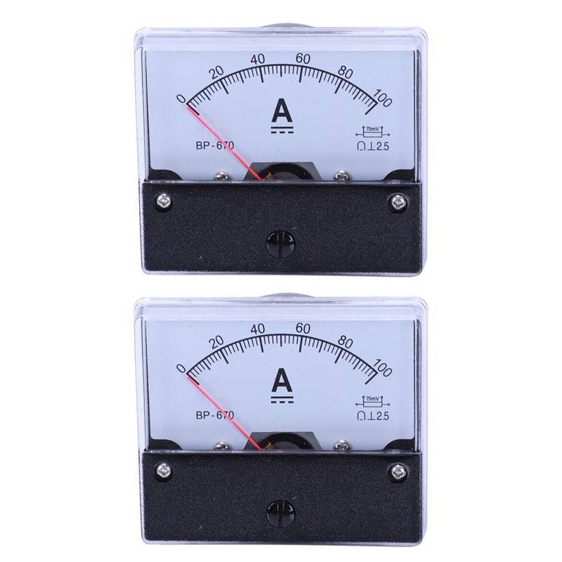 2X DC 100A Analog Panel Ampere Current Counter Ammeter Meter DH670