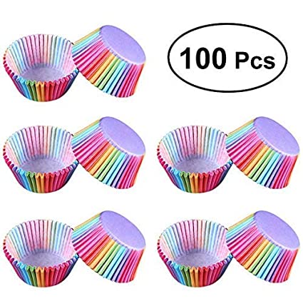 Cup Cake Baking Cups 100 Pcs Multicolor Cupcake Liner Baking Cups Cupcake Mold Paper Cake Decorating Tools Pack Kitchen Wedding Wrapper Baking Cups Cake Tools کپ کیک بیکنگ کپ