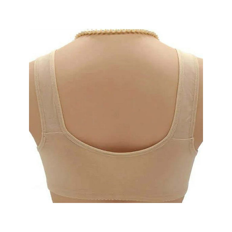 Breathable Seamless 3-Button Front Opening Nursing Bra for Maternity Support