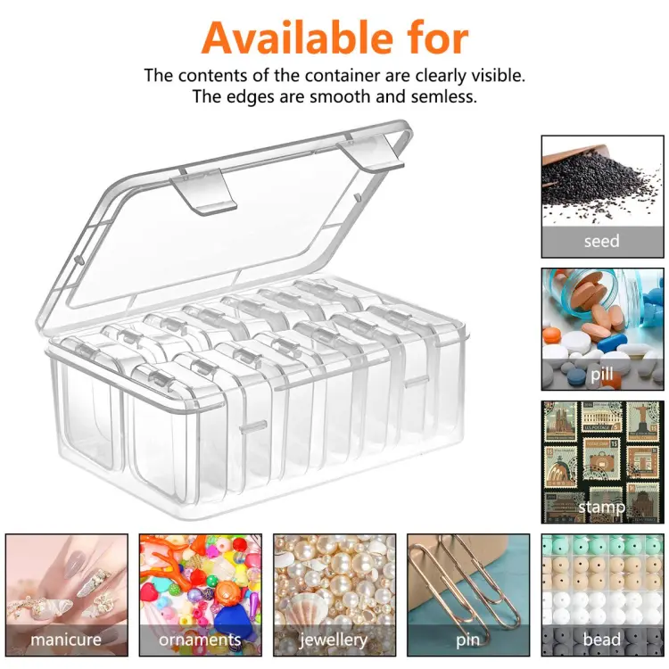 LE Portable Mini Transparent Storage Box Container Organiser Classification  Aids For Beads Pills Jewellery Screws