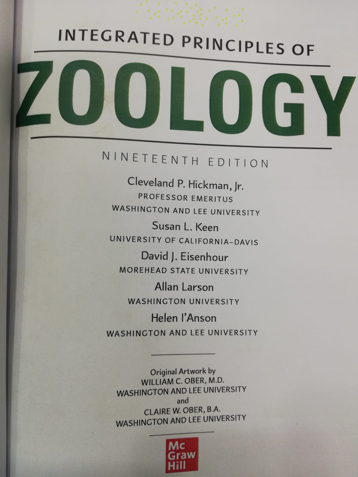 Integrated Principles Of Zoology 16th Edition