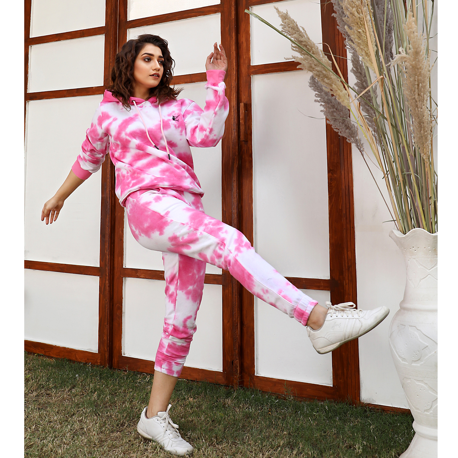 Pink tie dye online sweat set