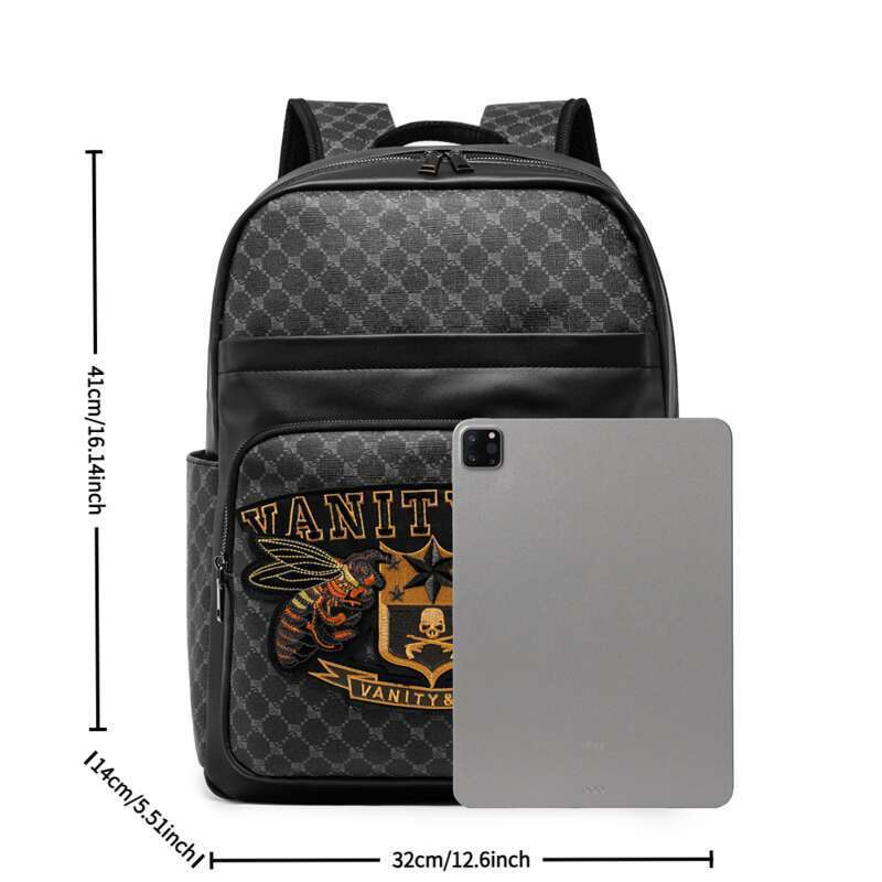 Sac à dos pour ordinateur portable pour homme avec broderie originale - Sac de travail antivol de grande capacité et résistant à l'eau, sac d'ordinateur durable de 15 pouces, style de voyage unisexe 2025_voghion.com