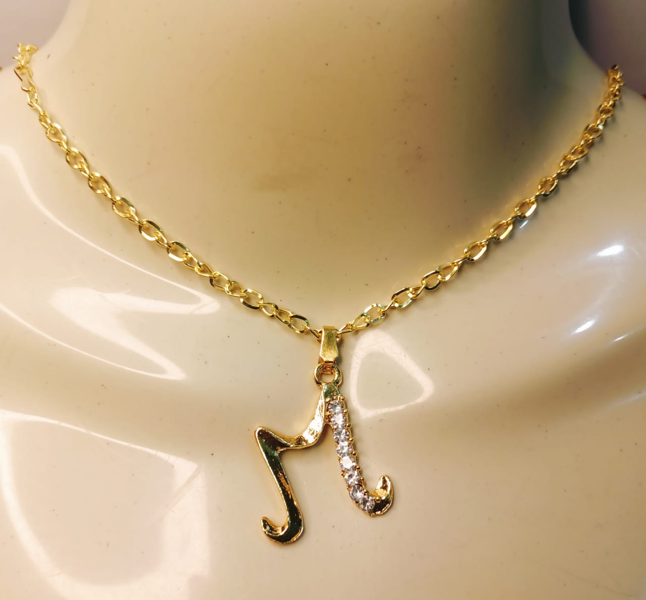 Alloy Golden Chain with A to Z Alphabet  Locket Necklace Pendants specially gift for Boys / Men / Girls / Women