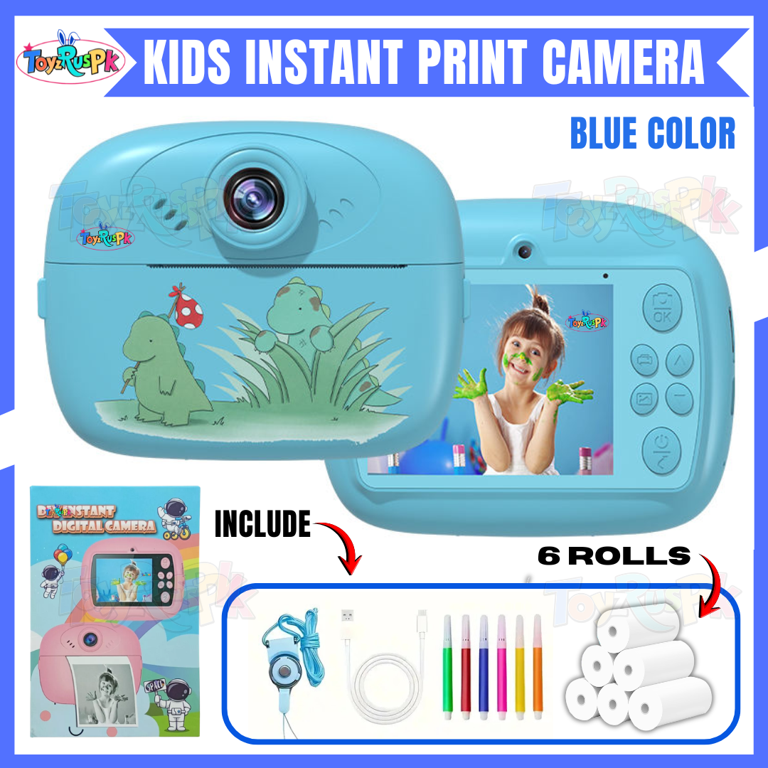 Smart Digital Dual Lens Instant Print Camera for Kids | 1080P Video Recorder & Selfie Camera with Thermal Printer | 2.4" IPS Screen | Mini Portable Camera with Games | Birthday Gift for Girls & Boys | Children’s Digital Camera Toy | ToyzRusPk