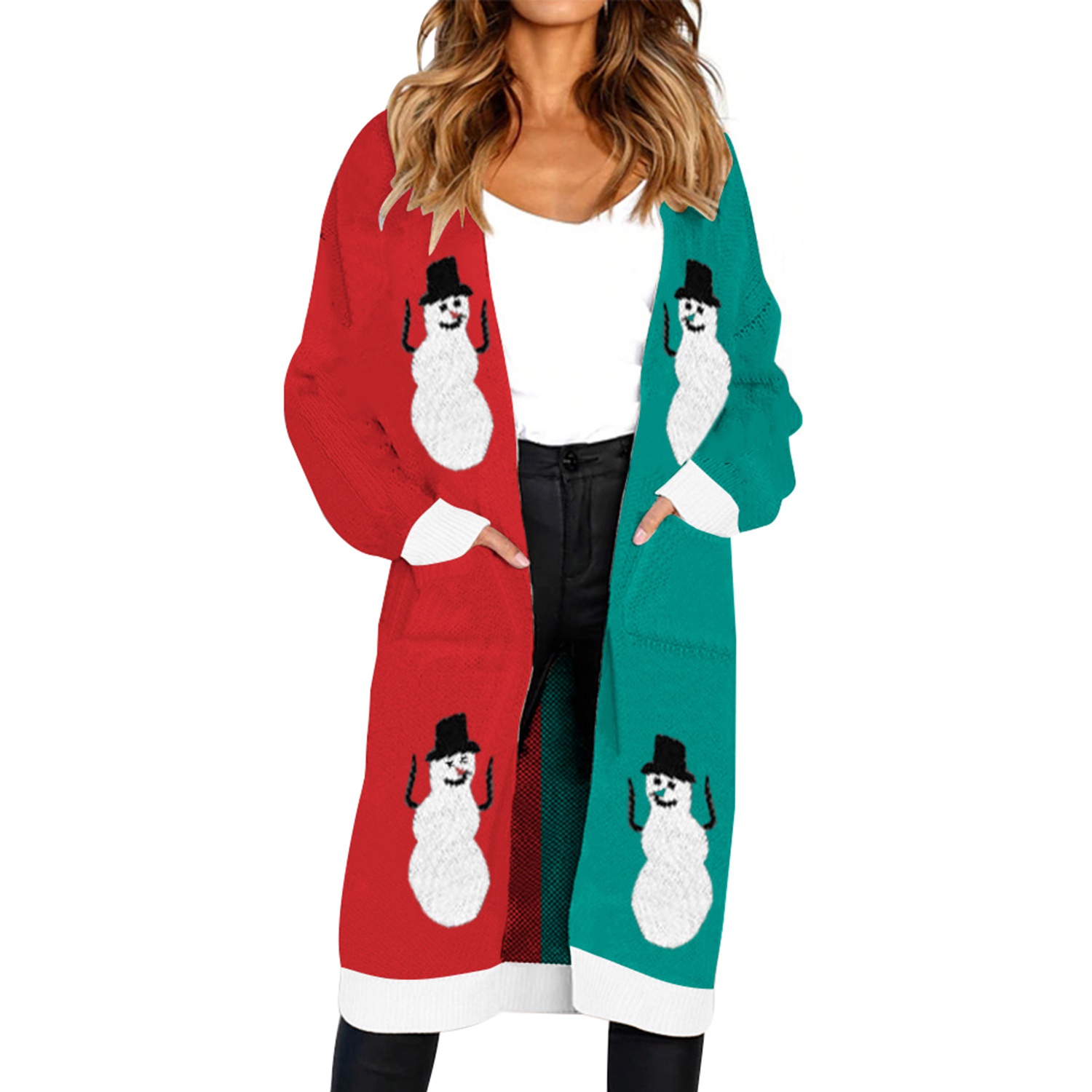 snowman cardigan