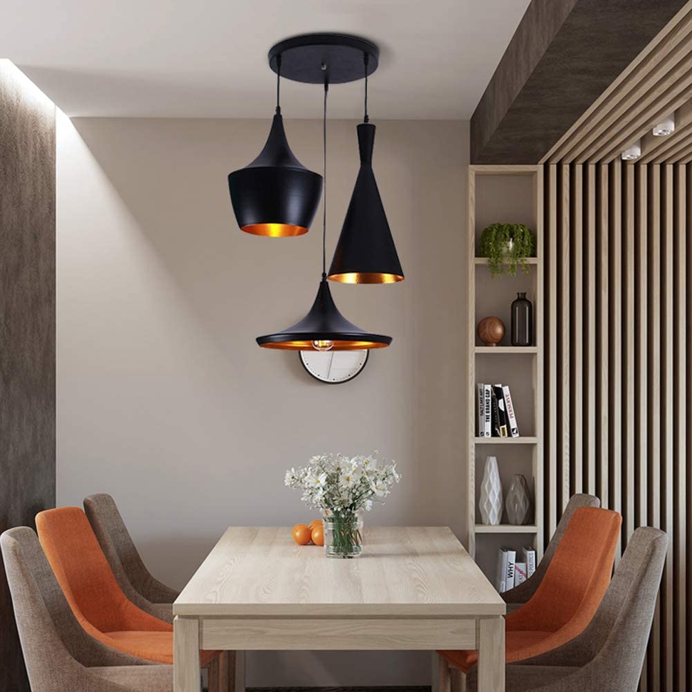 Modern Matte Black 3 Pendant Ceiling Light Chandelier | Daraz.pk