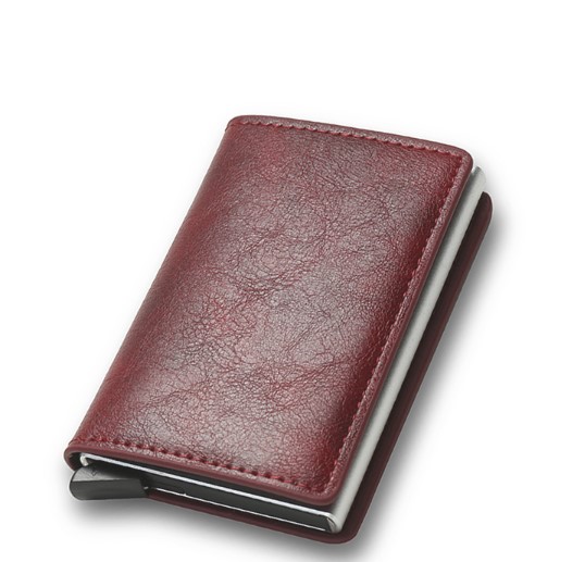 Generic Wallet for Men Brown Leather All Season RFID Blocking Pop-Up