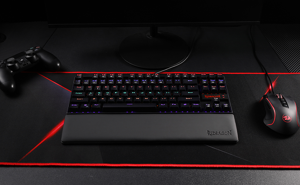 Redragon P036 Meteor M Gaming Keyboard Wrist Rest Pad with Ergonomic Soft Memory Foam for 80% 87 Keys TKL Size 14.13 x 2.87 in, 0.78 inch 10 2af33e514a73f1e9d44ea93bd02ba815