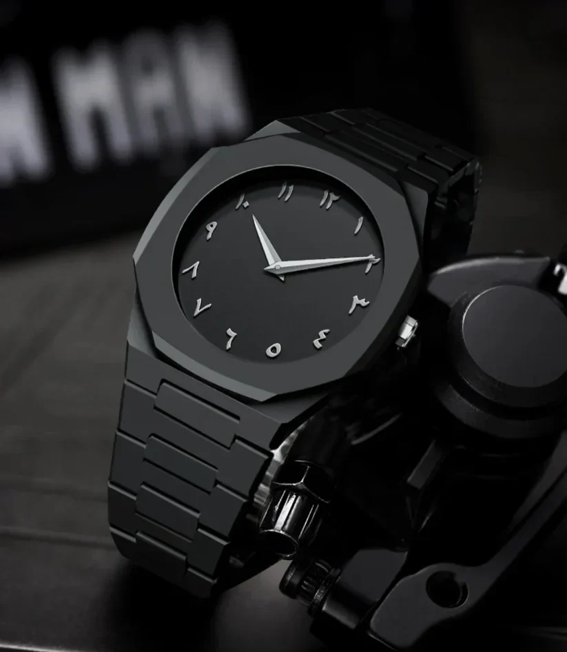 Black Arabic Aura Watch For Men Stylish Aura Watch 100% Original Watch Amazing for You