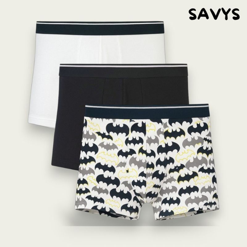 Savys Men Printed Boxer Shorts – Soft Cotton Stretch Innerwear, Comfortable Everyday Underwear (Pack of 3)