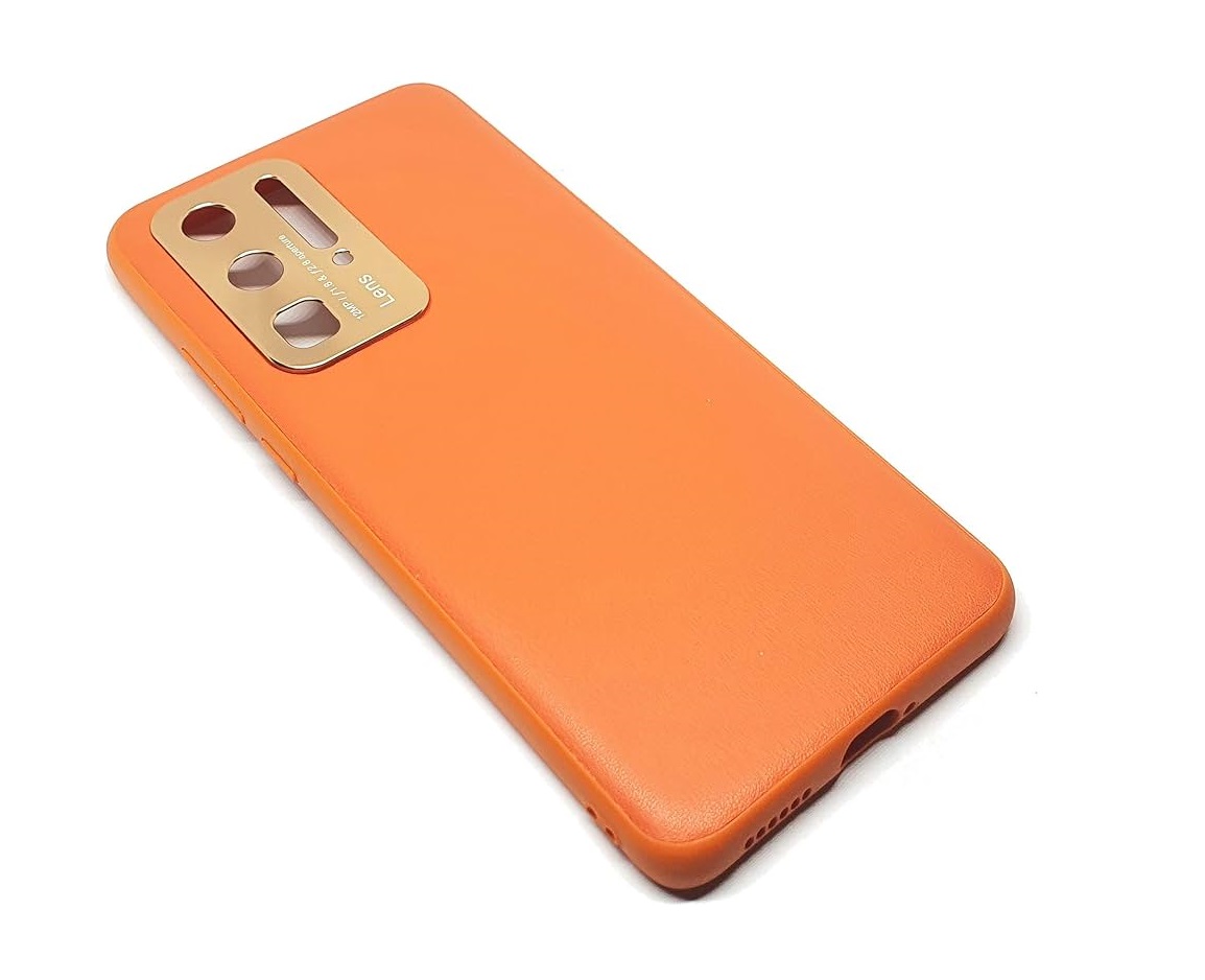 Huawei P40 and 40 Pro Alloy Leather Protective Case and wing case and Simple series case - GREEN and  black and orange