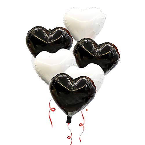 5pcs 18 Heart Foil Balloons For Birthday Decoration Items For Boys Or Girls/1st Birthday Decoration/baby Shower - Choose Your Favourite Color