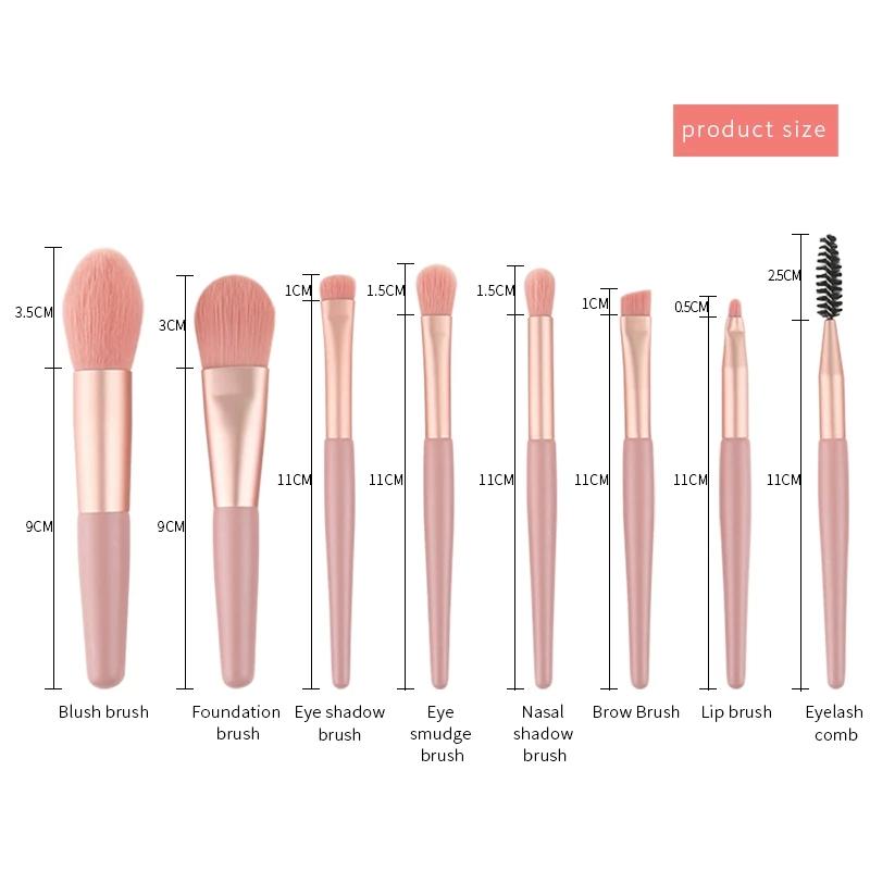 8 Pcs Mini Travel Portable Soft Makeup Brushes Set – Lightweight & Compact Beauty Tool for Foundation, Eyeshadow, Blush & Contour – Ultra-Soft Bristles & Travel-Friendly Design