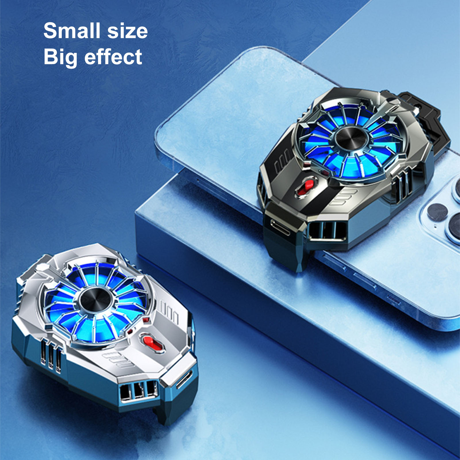 X20 Universal Mobile Cooling Fan Game Plugin Silent Radiator Phone Cooler System RGB Lights Dual Gears Two Speed Modes | Adjustable Portable Heat Sink Gamepad Trigger Holder Semiconductor USB Phone Radiator | For Gaming PUBG FREEFIRE