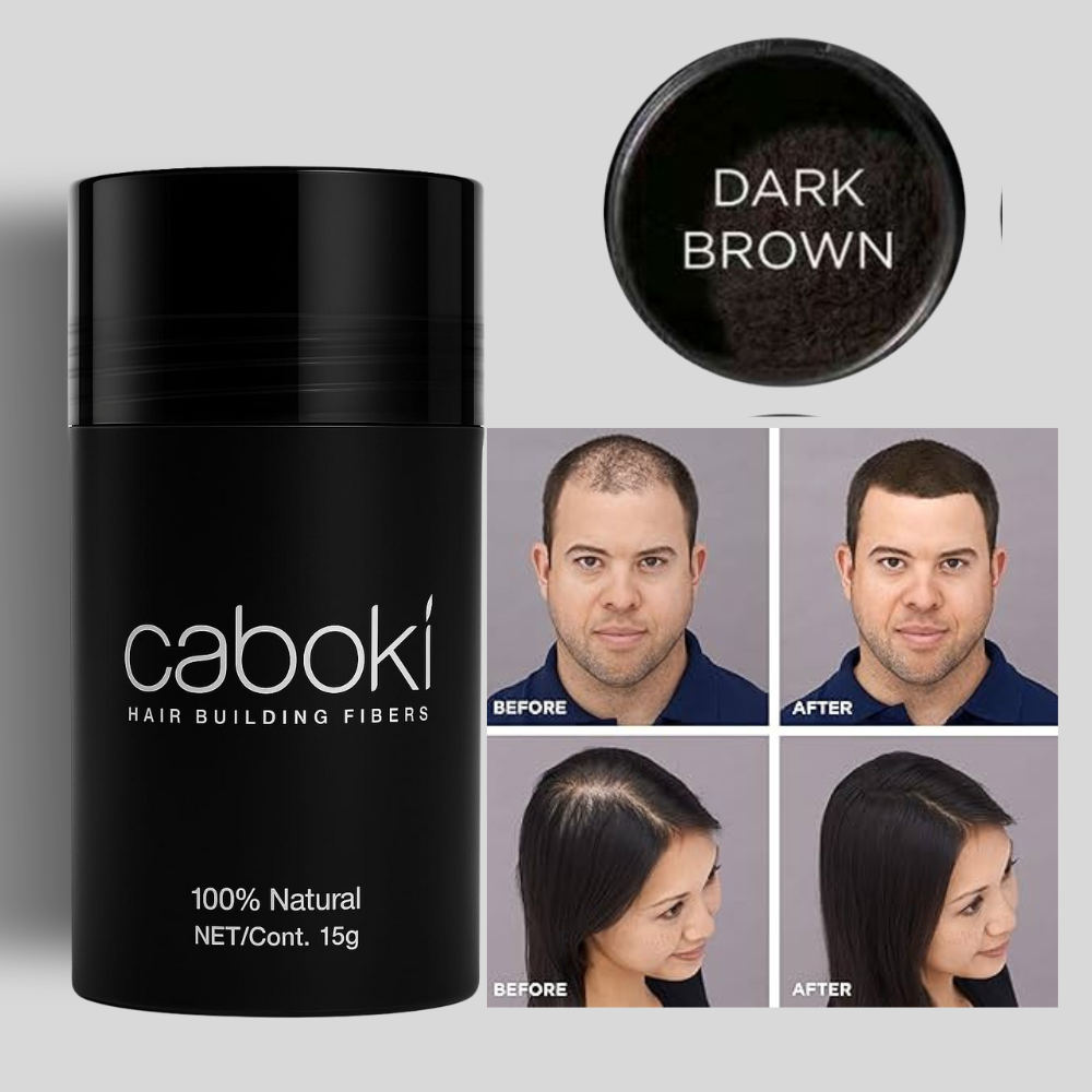 2 in 1 Caboki 15g Hair Building Fiber with Applicator – Instant Hair Thickening Powder for Men & Women, Covers Bald Spots & Thinning Hair, Natural Look, Easy Application with Precision Spray Tool,