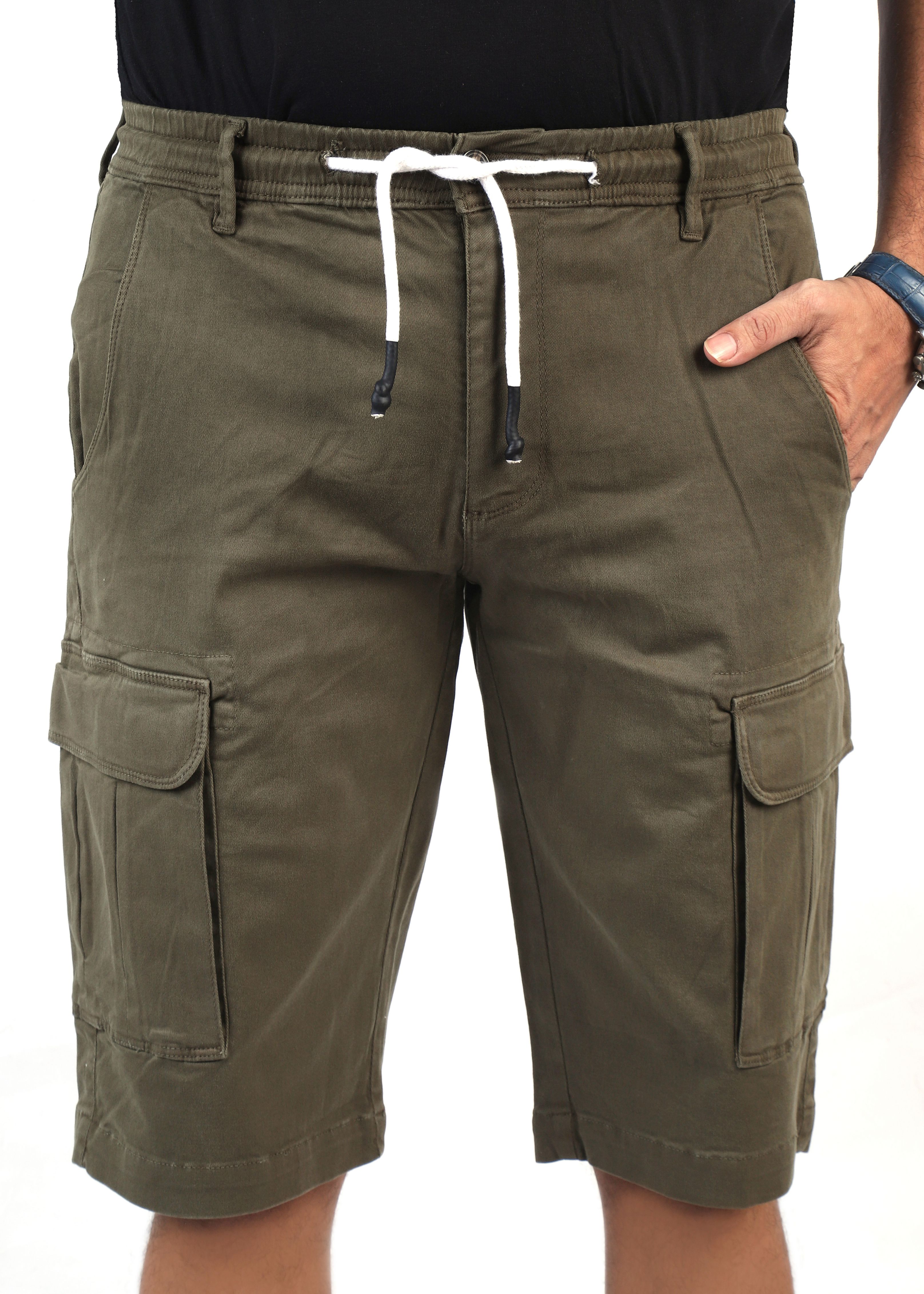 HashBack Elasticated Cargo Shorts For Men - Fashionable And Stylish Men's Summer Wear, Ideal For Wash-And-Wear